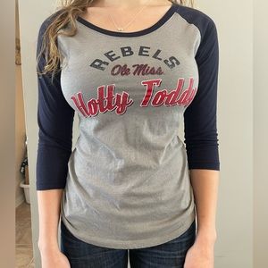 Rebels Ole Miss Hotty Toddy Baseball T-Shirt size Medium
